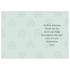 Personalised Rainbow Thank You Card 9 Personalised Rainbow Thank You Card -PERSONALISE STORE gc00670 2
