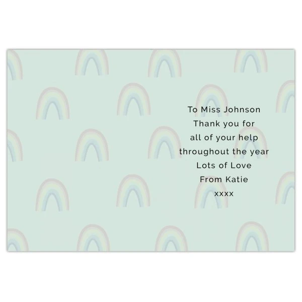 Personalised Rainbow Thank You Card 3 Personalised Rainbow Thank You Card - Image 3