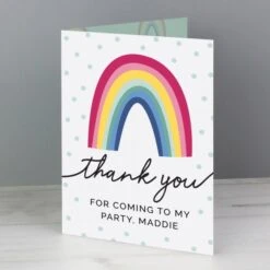 Personalised Rainbow Thank You Card 12 Personalised Rainbow Thank You Card -PERSONALISE STORE gc00670 5