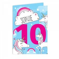 Personalised Unicorn Birthday Card -PERSONALISE STORE gc00682 4
