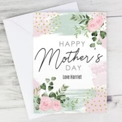Personalised Happy Mothers Day Abstract Rose Card -PERSONALISE STORE gc00689 4