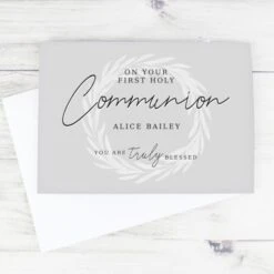Personalised Truly Blessed First Holy Communion Card 7 Personalised Truly Blessed First Holy Communion Card -PERSONALISE STORE gc00695 3