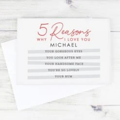 Personalised 5 Reasons Why Card -PERSONALISE STORE gc00732 3