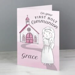 Personalised Girls First Holy Communion Card -PERSONALISE STORE gc00751 3