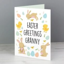 Personalised Easter Bunny & Chick Card -PERSONALISE STORE gc00783 3