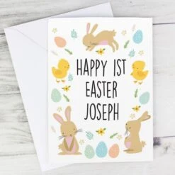 Personalised Easter Bunny & Chick Card -PERSONALISE STORE gc00783 4