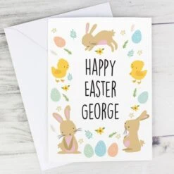 Personalised Easter Bunny & Chick Card -PERSONALISE STORE gc00783 6