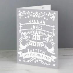 Personalised Grey Papercut Style Card -PERSONALISE STORE gc00800 3