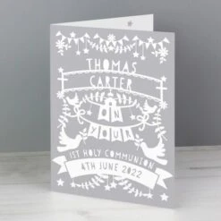 Personalised Grey Papercut Style Card -PERSONALISE STORE gc00800 5