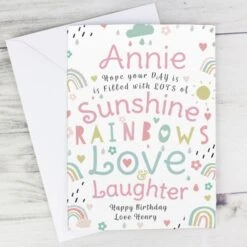 Personalised Rainbows & Sunshine Card -PERSONALISE STORE gc00808 2