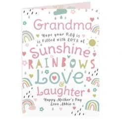 Personalised Rainbows & Sunshine Card -PERSONALISE STORE gc00808 4
