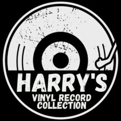 Personalised 12 Inch Record Storage Box - Black Leather Effect With Metal Trim - Half Record Sticker -PERSONALISE STORE half record sticker white