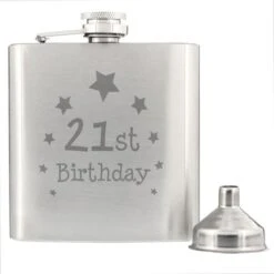 21st Birthday Hip Flask -PERSONALISE STORE np0102e37 2