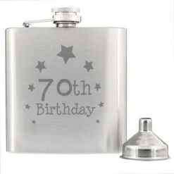 70th Birthday Hip Flask -PERSONALISE STORE np0102e42 2