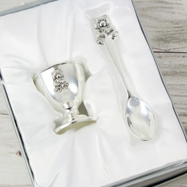 Personalised Silver Egg Cup & Spoon 6 Personalised Silver Egg Cup & Spoon - Image 6