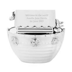 Personalised Silver Noahs Ark Money Box -PERSONALISE STORE p010222 3