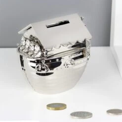 Personalised Silver Noahs Ark Money Box -PERSONALISE STORE p010222 5