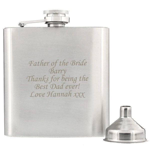 Personalised Boxed Stainless Steel Hip Flask 2 Personalised Boxed Stainless Steel Hip Flask - Image 2