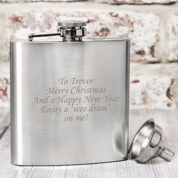 Personalised Boxed Stainless Steel Hip Flask 5 Personalised Boxed Stainless Steel Hip Flask - Image 5