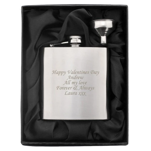Personalised Boxed Stainless Steel Hip Flask 6 Personalised Boxed Stainless Steel Hip Flask - Image 6