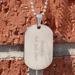 Personalised Stainless Steel Dog Tag Necklace -PERSONALISE STORE p0102e07 2