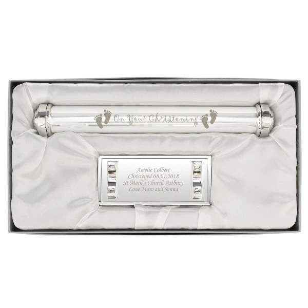 Personalised Christening Silver Plated Certificate Holder 2 Personalised Christening Silver Plated Certificate Holder - Image 2