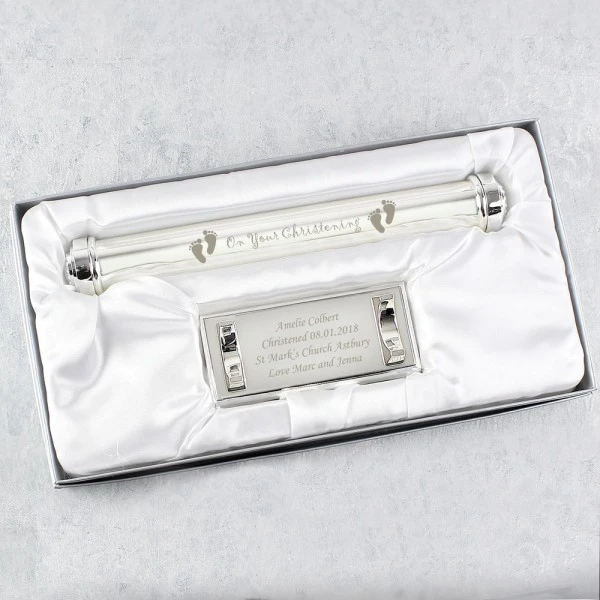 Personalised Christening Silver Plated Certificate Holder 4 Personalised Christening Silver Plated Certificate Holder - Image 4