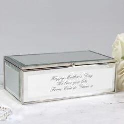 Personalised Any Message Mirrored Jewellery Box -PERSONALISE STORE p0102e17 3