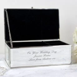 Personalised Any Message Mirrored Jewellery Box -PERSONALISE STORE p0102e17 4