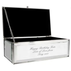Personalised Any Message Mirrored Jewellery Box -PERSONALISE STORE p0102e17 5