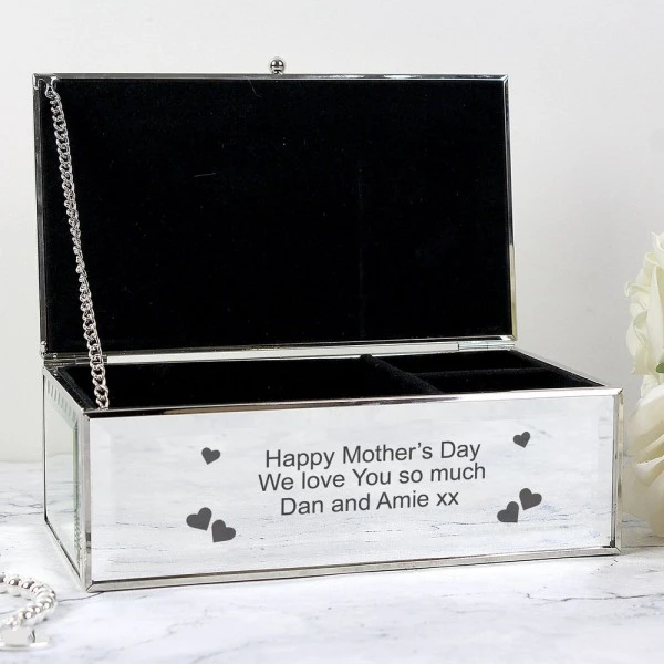 Personalised Hearts Mirrored Jewellery Box 5 Personalised Hearts Mirrored Jewellery Box - Image 5