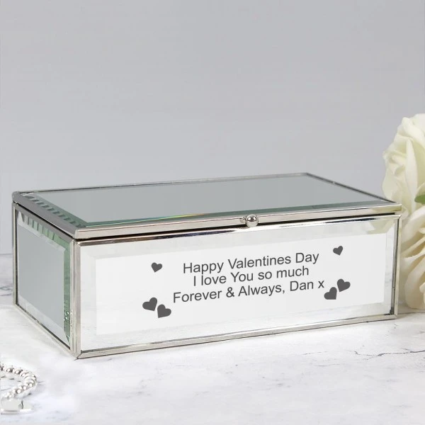 Personalised Hearts Mirrored Jewellery Box 6 Personalised Hearts Mirrored Jewellery Box - Image 6
