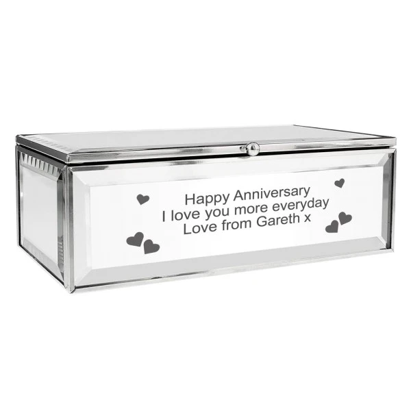 Personalised Hearts Mirrored Jewellery Box 8 Personalised Hearts Mirrored Jewellery Box - Image 8