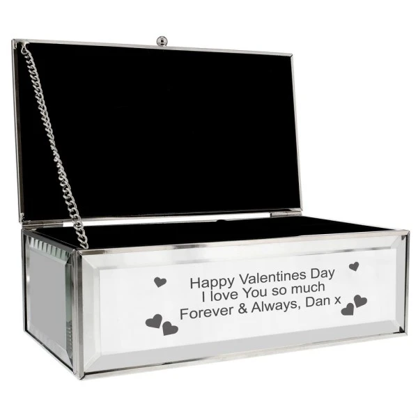 Personalised Hearts Mirrored Jewellery Box 10 Personalised Hearts Mirrored Jewellery Box - Image 10