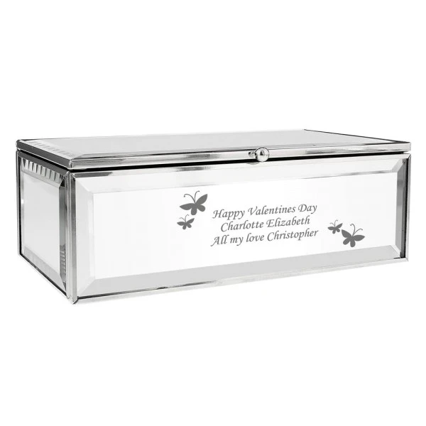 Personalised Butterflies Mirrored Jewellery Box 4 Personalised Butterflies Mirrored Jewellery Box - Image 4