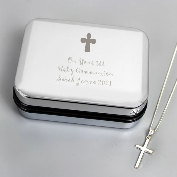 Personalised Cross Necklace And Box 1 Personalised Cross Necklace And Box