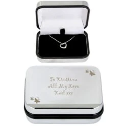 Personalised Butterfly Heart Necklace And Box 12 Personalised Butterfly Heart Necklace And Box -PERSONALISE STORE p0102e31 3