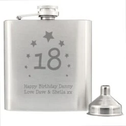 Personalised Stars Age Hip Flask -PERSONALISE STORE p0102e35 2
