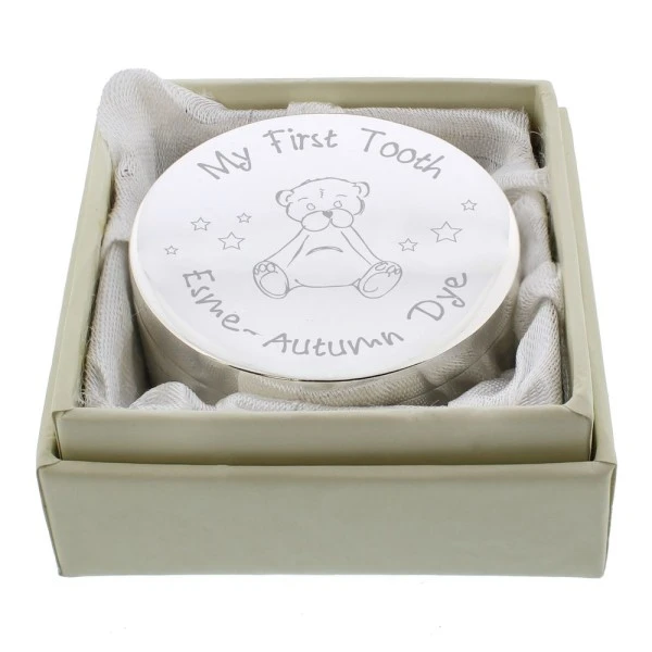 Personalised Teddy My First Tooth Trinket Box 2 Personalised Teddy My First Tooth Trinket Box - Image 2