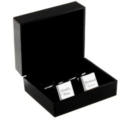 Personalised Any Message Square Cufflinks - 2 Lines 7 Personalised Any Message Square Cufflinks - 2 Lines -PERSONALISE STORE p0102g09 3
