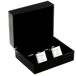 Personalised Any Message Square Cufflinks - 3 Lines -PERSONALISE STORE p0102g10 3