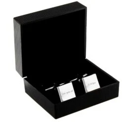 Personalised Any Message Square Cufflinks - 1 Line -PERSONALISE STORE p0102g11 4