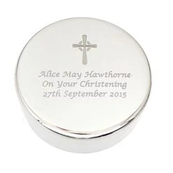 Personalised Rosary Beads And Cross Round Trinket Box -PERSONALISE STORE p0102h18 6