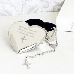 Personalised Rosary Beads And Cross Heart Trinket Box 11 Personalised Rosary Beads And Cross Heart Trinket Box -PERSONALISE STORE p0102h19 2