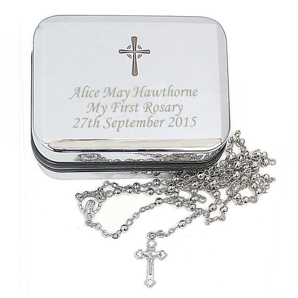 Personalised Rosary Beads And Cross Trinket Box 8 Personalised Rosary Beads And Cross Trinket Box - Image 8