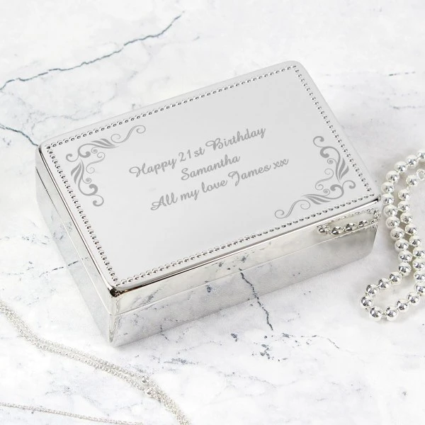 Personalised Swirl Rectangular Jewellery Box 1 Personalised Swirl Rectangular Jewellery Box