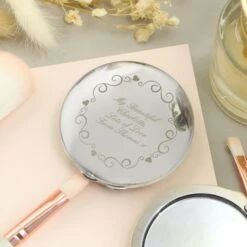 Personalised Ornate Swirl Compact Mirror