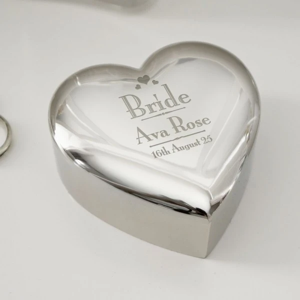 Personalised Decorative Wedding Bride Heart Trinket Box 3 Personalised Decorative Wedding Bride Heart Trinket Box - Image 3