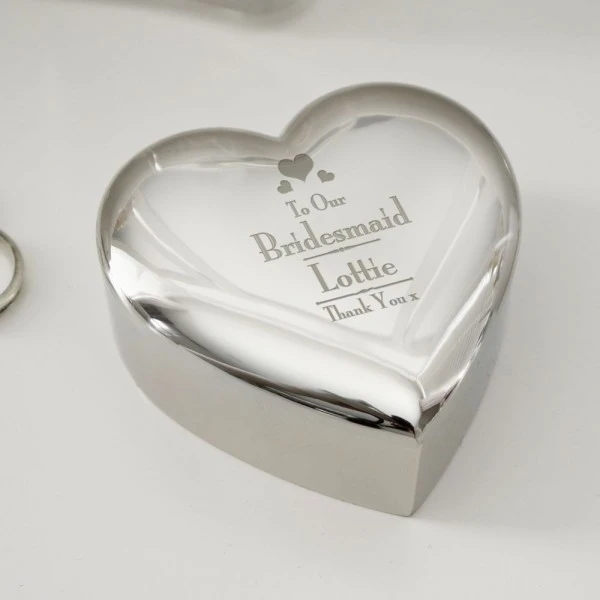 Personalised Decorative Wedding Bridesmaid Heart Trinket Box 4 Personalised Decorative Wedding Bridesmaid Heart Trinket Box - Image 4