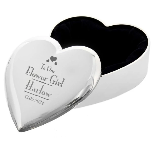 Personalised Decorative Wedding Flower Girl Heart Trinket Box 4 Personalised Decorative Wedding Flower Girl Heart Trinket Box - Image 4